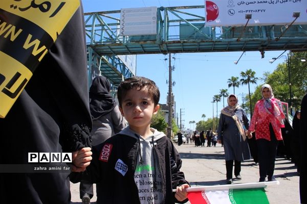 راهپیمایی پرشکوه مردم شریف شهرستان نور در روز قدس