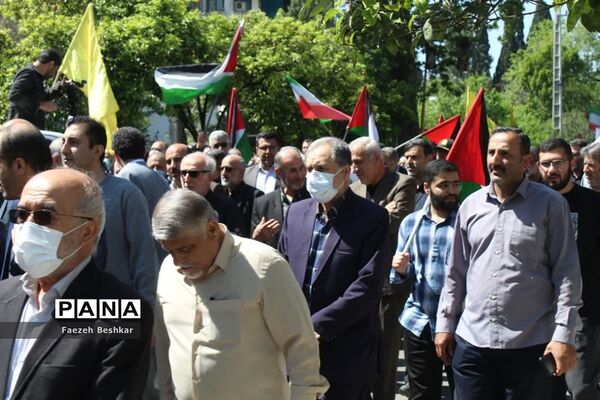 حضور جامعه فرهنگیان مرکز استان مازندران در راهپیمایی روز جهانی قدس