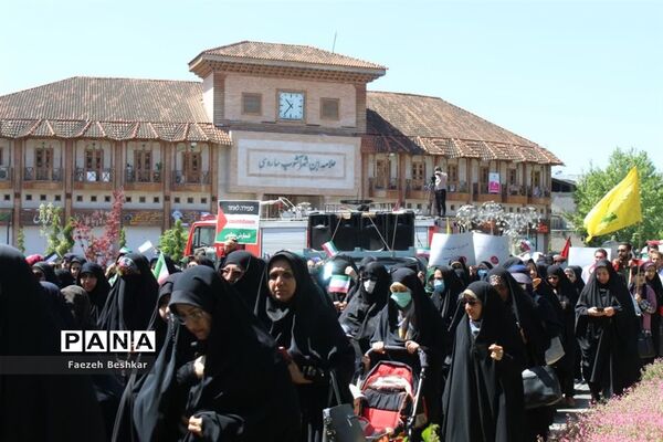 حضور جامعه فرهنگیان مرکز استان مازندران در راهپیمایی روز جهانی قدس