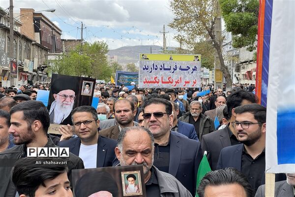 حضور پرشور فرهنگیان و دانش‌آموزان کرمانشاه در راهپیمایی روز قدس
