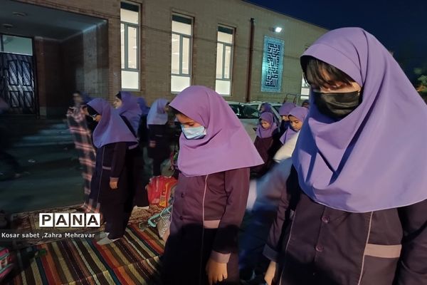 زیارت پرچم حرم امام حسین (ع) در مدرسه معارف ۶