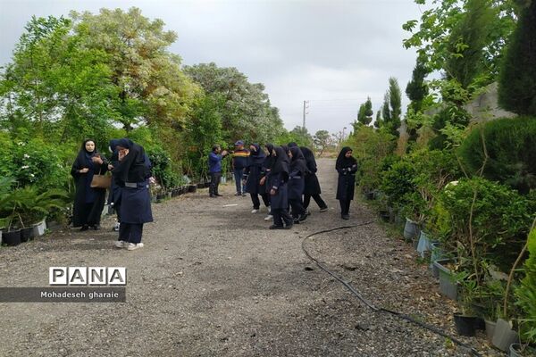 بازدید دانش‌آموزان دبیرستان نوشین بختیاری از گلخانه آلاله بخش جوادآباد بمناسبت هفته مشاغل