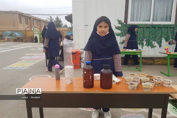 برپایی بازارچه فروش تولیدات دانش‌آموزان دبستان علامه حلی بیرجند
