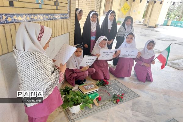 حضور اعضای شورای دانش‌آموزی دبستان بعثت ابرکوه در گلزار شهدا