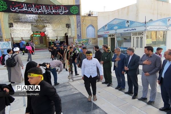 پیاده روی کاروان دانش‌آموزی خراسان شمالی به زیارت اربعین