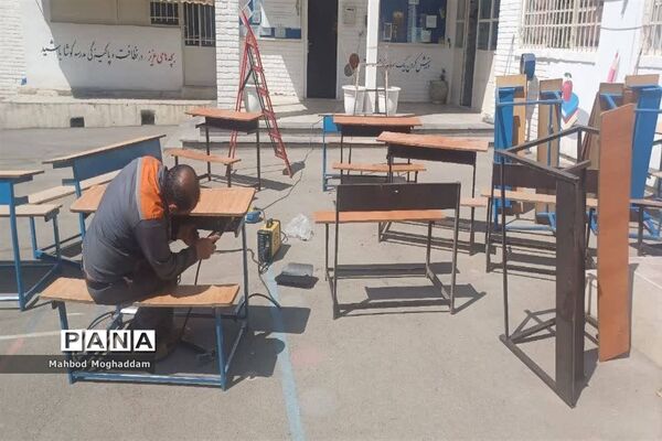 آماده سازی دبیرستان شهیده قزوینی منطقه ۱۳ برای بازگشایی در اول مهر