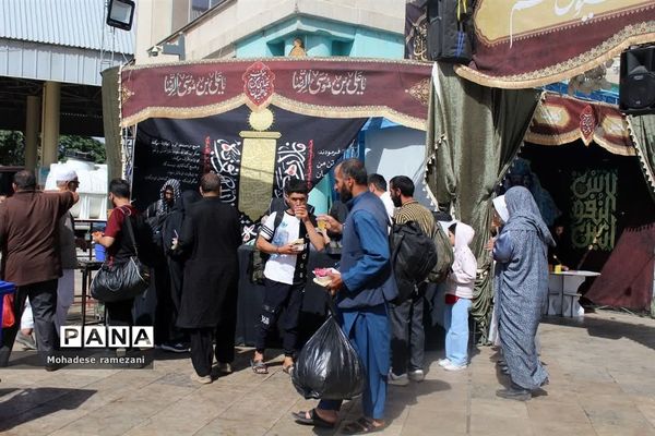 خدمت‌رسانی زائران پیاده‌رضوی در پایانه مسافر بری امام رضا (ع)