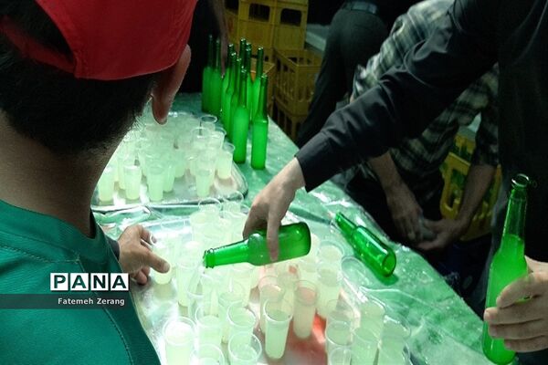 استقبال از  زائران با پای پیاده در راه مشهد الرضا