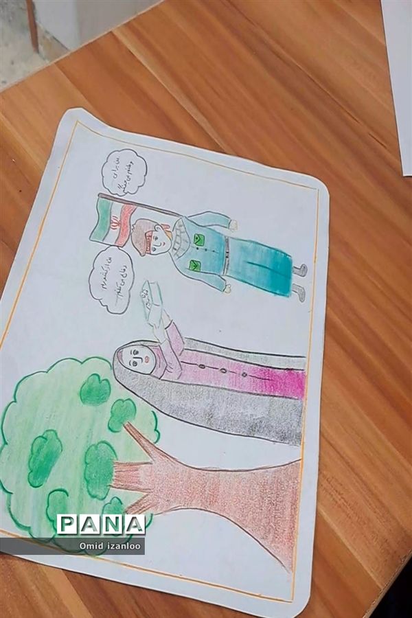 نقاشی همگانی با موضوع ایثار و شهادت در آموزشگاه‌های ابتدایی خراسان شمالی