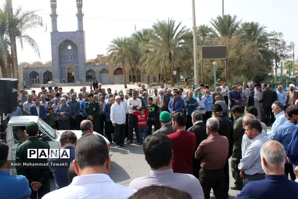 صلابت شعار کودکان و نوجوانان بافقی در حمایت از فلسطین