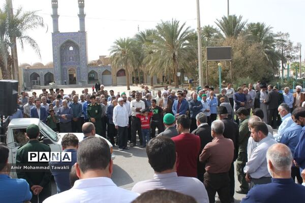 صلابت شعار کودکان و نوجوانان بافقی در حمایت از فلسطین