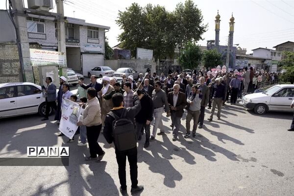 راهپیمایی حمایت از مردم مظلوم غزه در شهرستان میاندورود