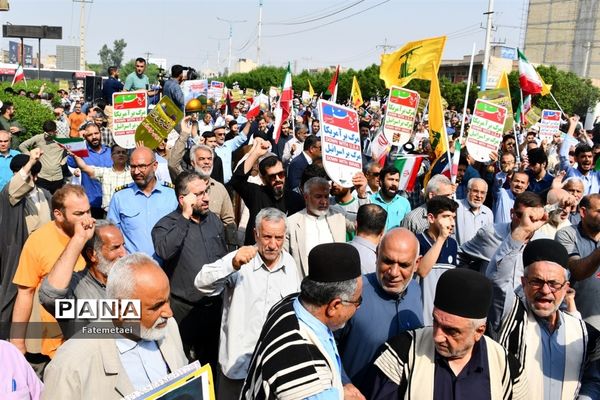 حضور پرشور مردم اهواز در راهپیمایی طوفان الاقصی