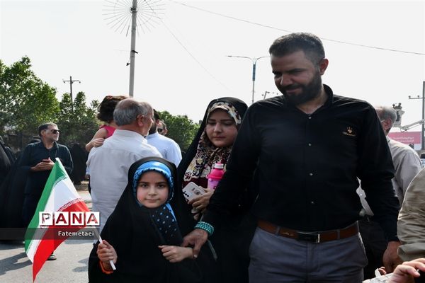 حضور پرشور مردم اهواز در راهپیمایی طوفان الاقصی