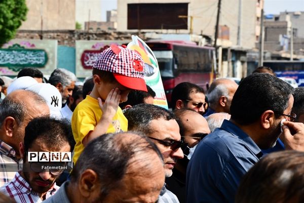 حضور پرشور مردم اهواز در راهپیمایی طوفان الاقصی