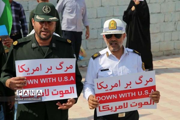 حمایت مردم اهرم از جبهه مقاومت در فلسطین