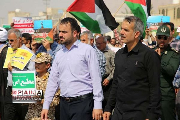 حمایت مردم اهرم از جبهه مقاومت در فلسطین