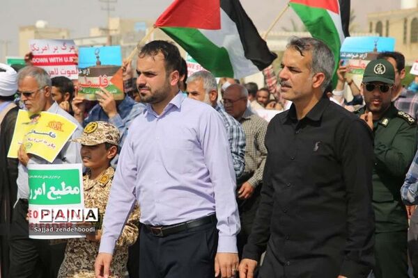 حمایت مردم اهرم از جبهه مقاومت در فلسطین