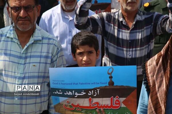 حمایت مردم اهرم از جبهه مقاومت در فلسطین