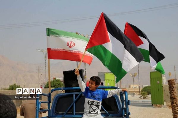 حمایت مردم اهرم از جبهه مقاومت در فلسطین