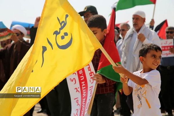 حمایت مردم اهرم از جبهه مقاومت در فلسطین