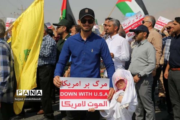 حمایت مردم اهرم از جبهه مقاومت در فلسطین