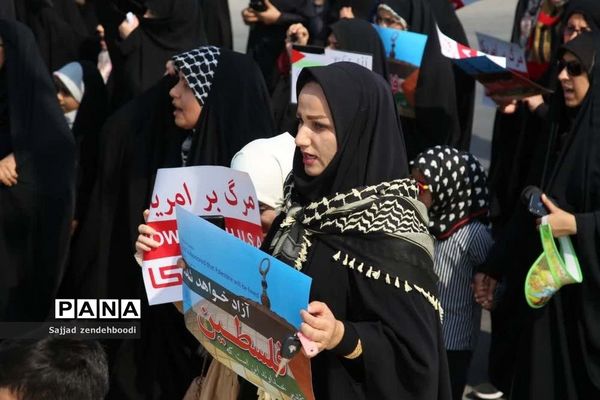 حمایت مردم اهرم از جبهه مقاومت در فلسطین