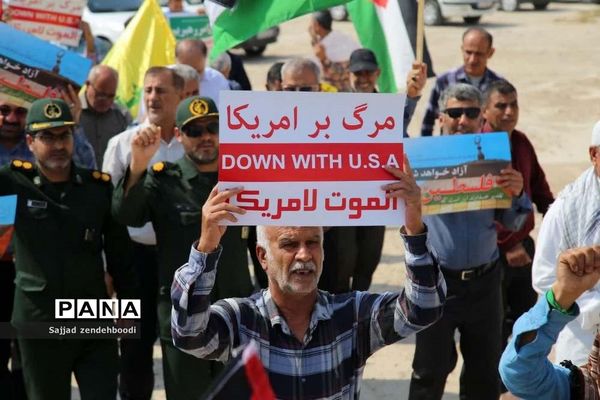 حمایت مردم اهرم از جبهه مقاومت در فلسطین