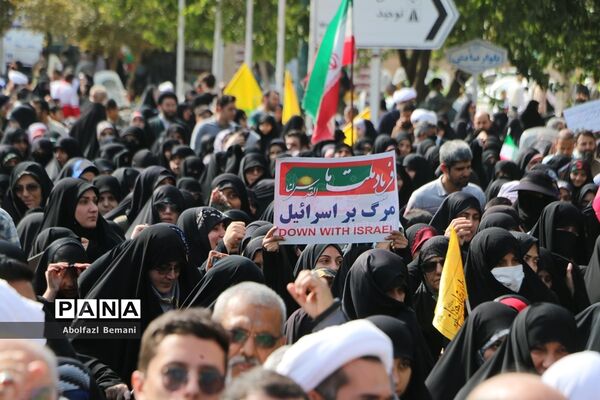 راهپیمایی مردم قم در حمایت از مبارزان فلسطینی
