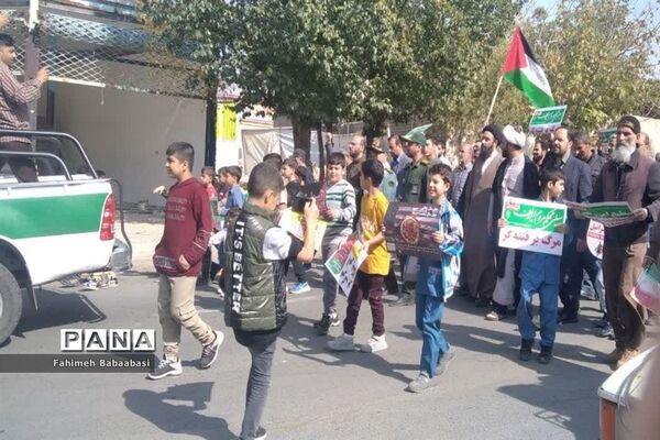 راهپیمایی مردم شهرستان تفرش در حمایت از مبارزان فلسطینی