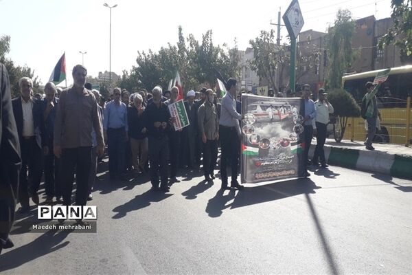 راهپیمایی مردم شهرستان قرچک علیه رژیم صهیونستی