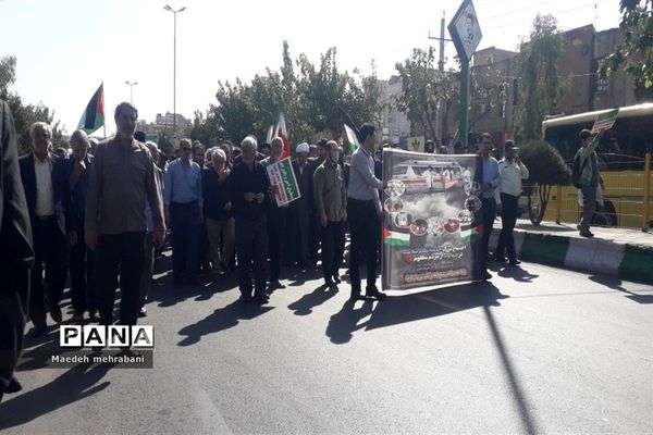 راهپیمایی مردم شهرستان قرچک علیه رژیم صهیونستی