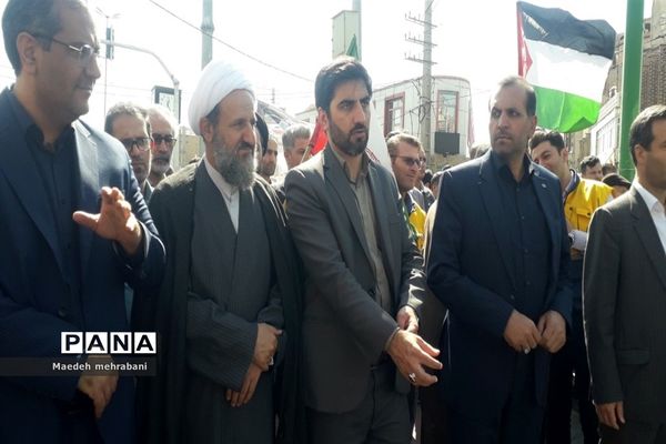 راهپیمایی مردم شهرستان قرچک علیه رژیم صهیونستی