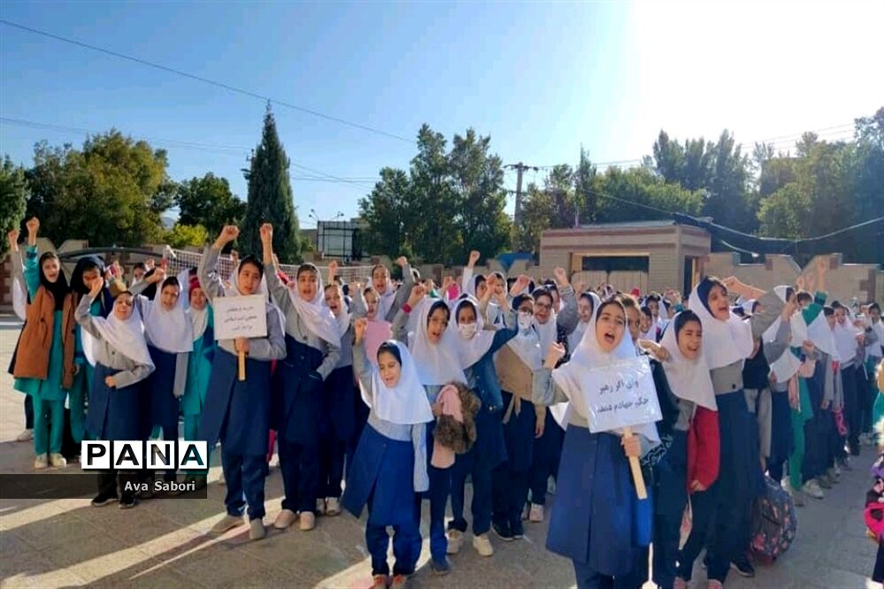 محکومیت جنایات رژیم صهیونیستی در مدارس آباده