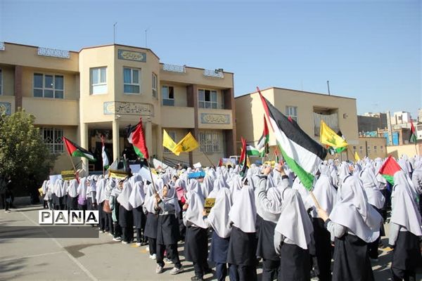 محکومیت جنایات رژیم صهیونیستی در دبستان شیخ ربیعی قم