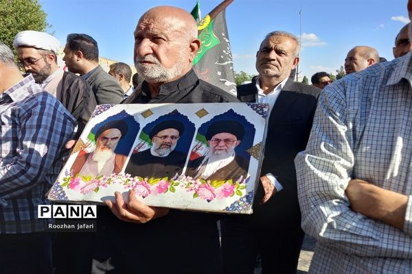 تجمع مردم شیراز در پاسخ به حملات غیر انسانی رژیم صهیونیستی