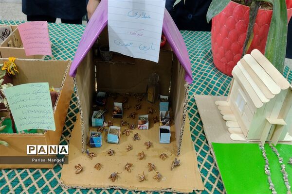 جشنواره مطالعات اجتماعی و هنرهای دستی در دبیرستان توحید شهرستان خاتم