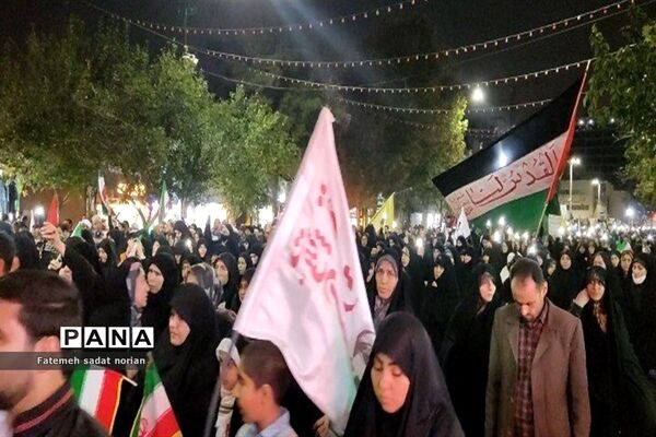 راهپیمایی بزرگ مردم مشهد مقدس در محکومیت بمباران بیمارستان المعمدانی غزه