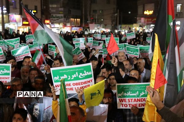 خروش مردم شهرستان‌قدس در محکومیت کشتار کودکان غزه