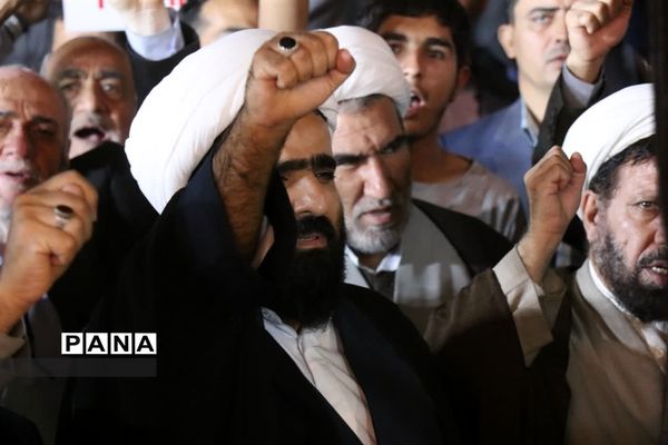 خروش مردم شهرستان‌قدس در محکومیت کشتار کودکان غزه