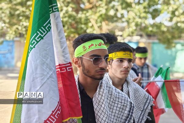 فریاد «مرگ بر اسرائیل» در مدارس کرمانشاه طنین‌انداز شد