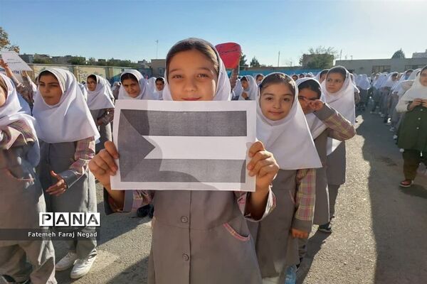 اعلام انزجاردانش‌آموزان آموزشگاه الله‌اکبر اسلامشهر از جنایات رژیم صهیونیستی