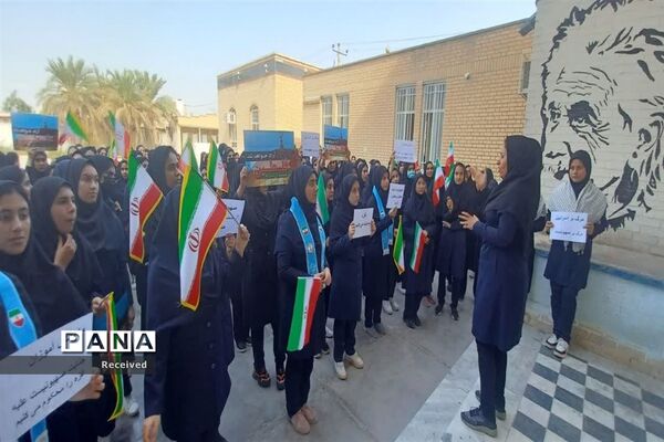 حمایت دانش‌آموزان شهرستان هویزه از کودکان مظلوم فلسطین