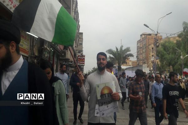 راهپیمایی مردم اهواز در حمایت از مردم مظلوم غزه و فلسطین