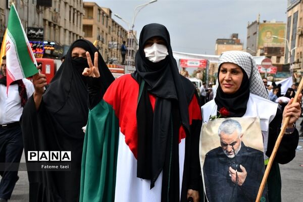 خروش مردم اهواز در حمایت از فلسطین قهرمان