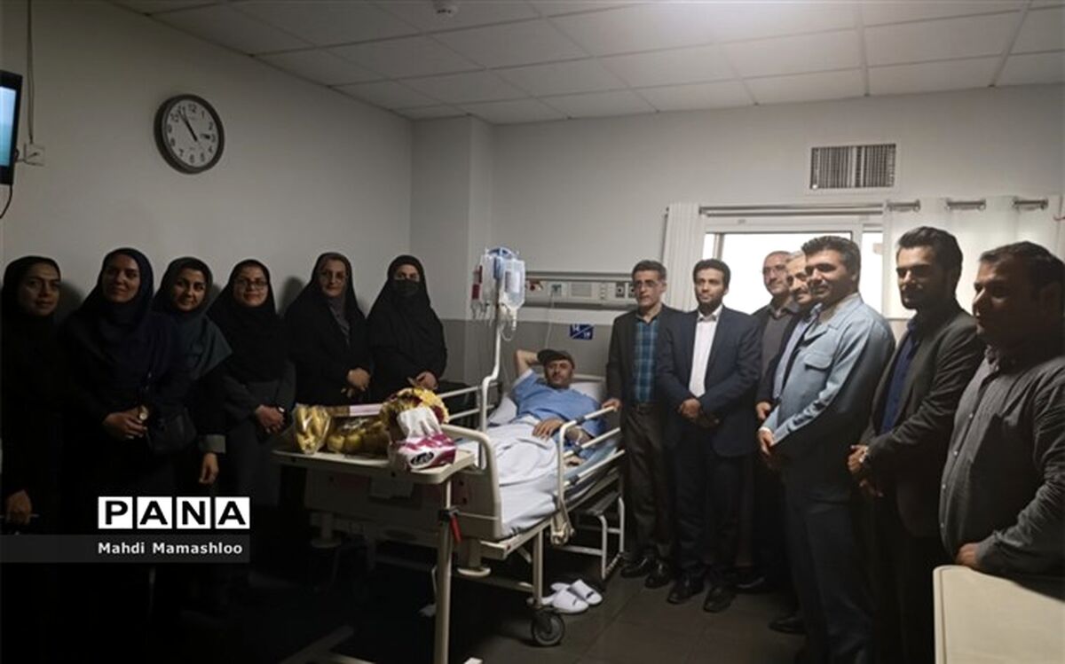 عیادت مدیر سازمان دانش‌آموزی استان گلستان از فرهنگی پیشکسوت علیرضا منوچهری