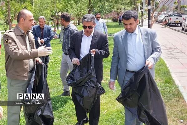 برگزاری پویش مردمی پاکسازی محیط‌زیست در پارک امیری فیروزکوهی شهرستان فیروزکوه