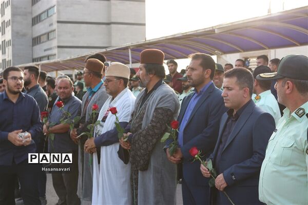مراسم وداع با پیکر پاک شهید مدافع امنیت سرگرد محمد قنبری در ستاد فراجا استان خوزستان