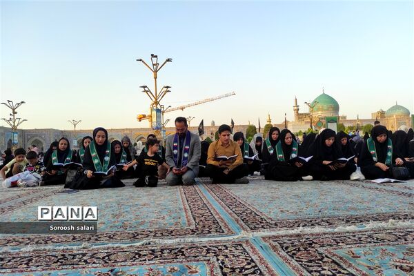 قرائت زیارت عاشورا توسط مربیان سازمان دانش‌آموزی شهرستان داراب در حرم مطهر امام رضا (ع)