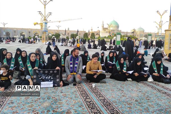 قرائت زیارت عاشورا توسط مربیان سازمان دانش‌آموزی شهرستان داراب در حرم مطهر امام رضا (ع)